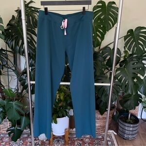 Figs Caribbean Scrub Pants with Pink Drawstring L